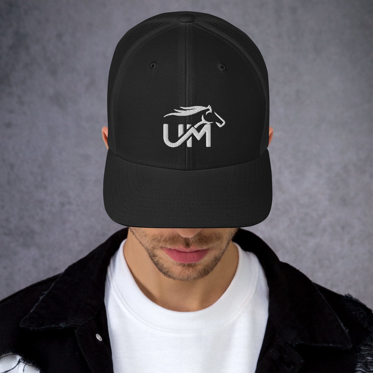 UM White Logo Trucker Cap