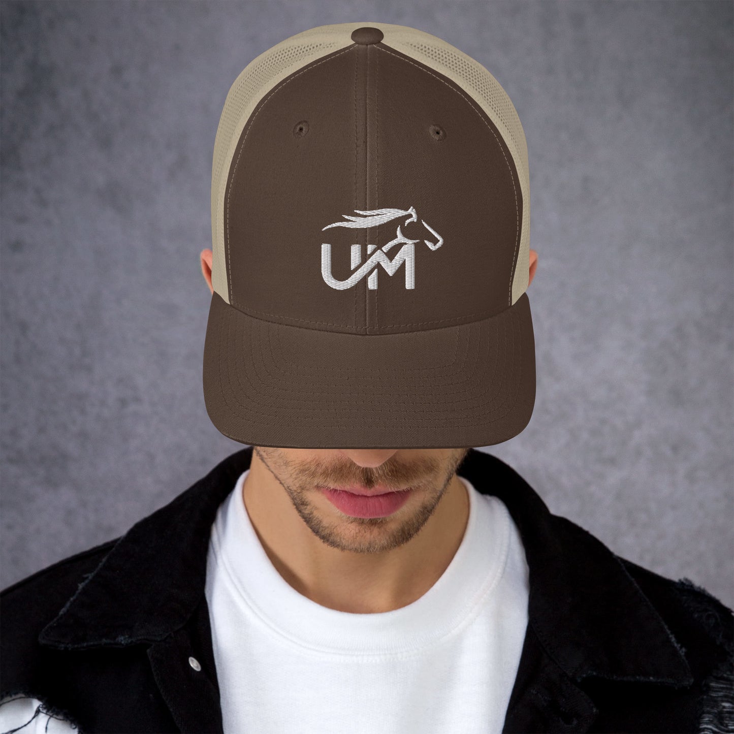 UM White Logo Trucker Cap