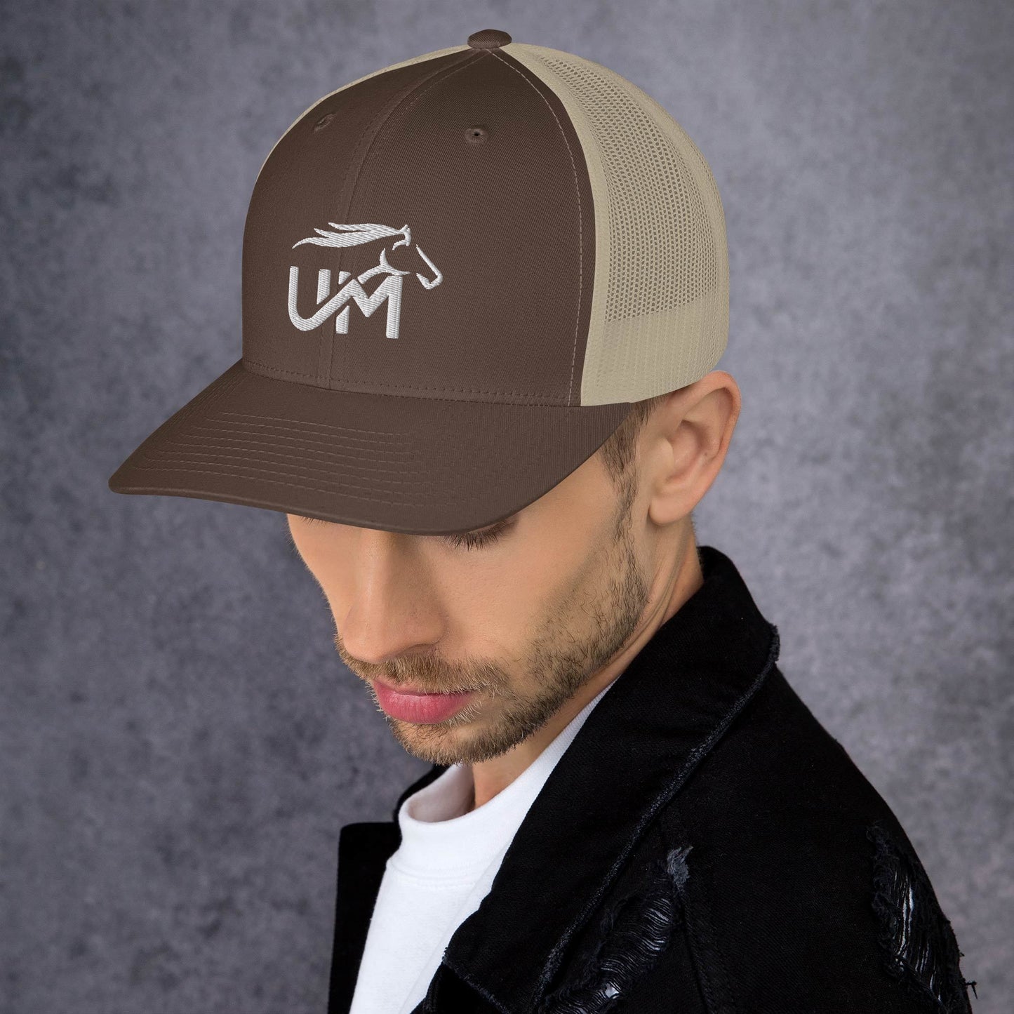 UM White Logo Trucker Cap