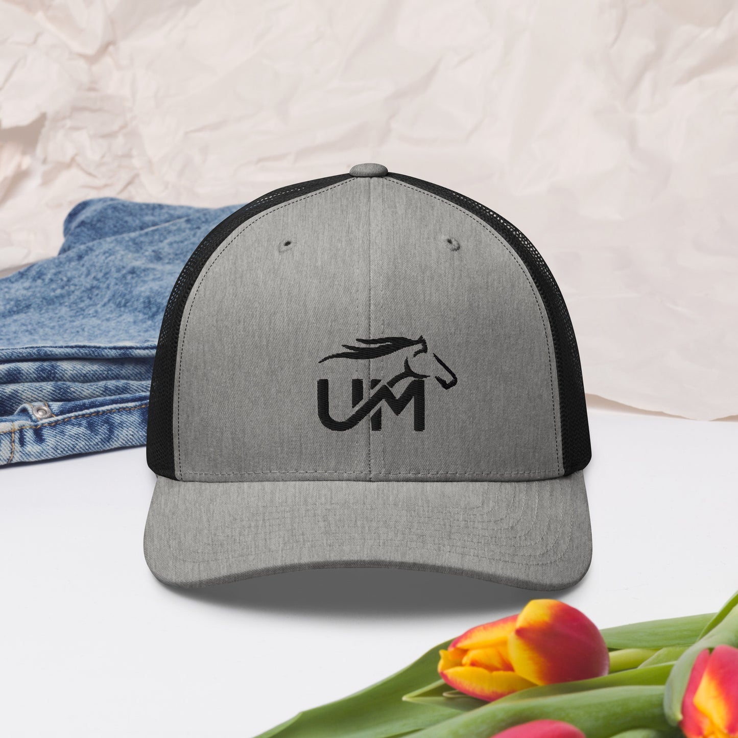 Black UM Logo Trucker Cap