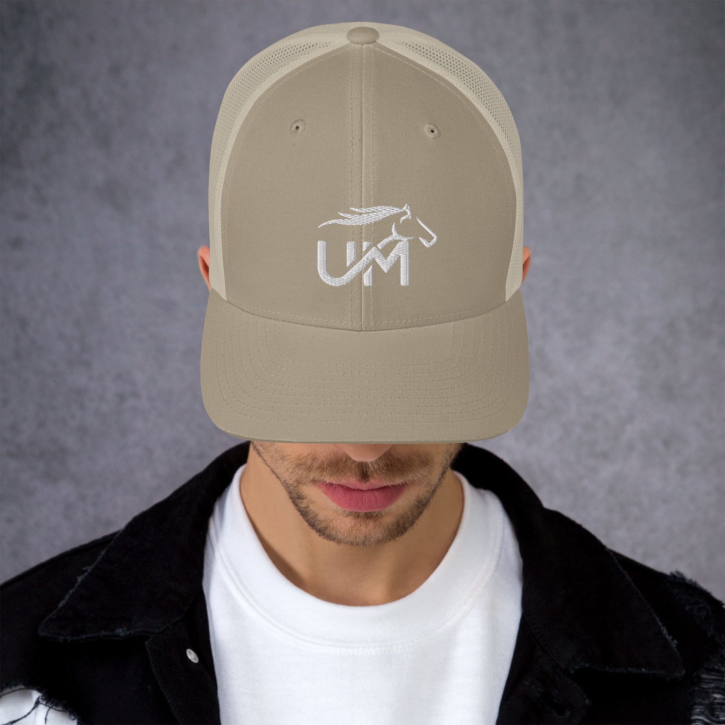 UM White Logo Trucker Cap