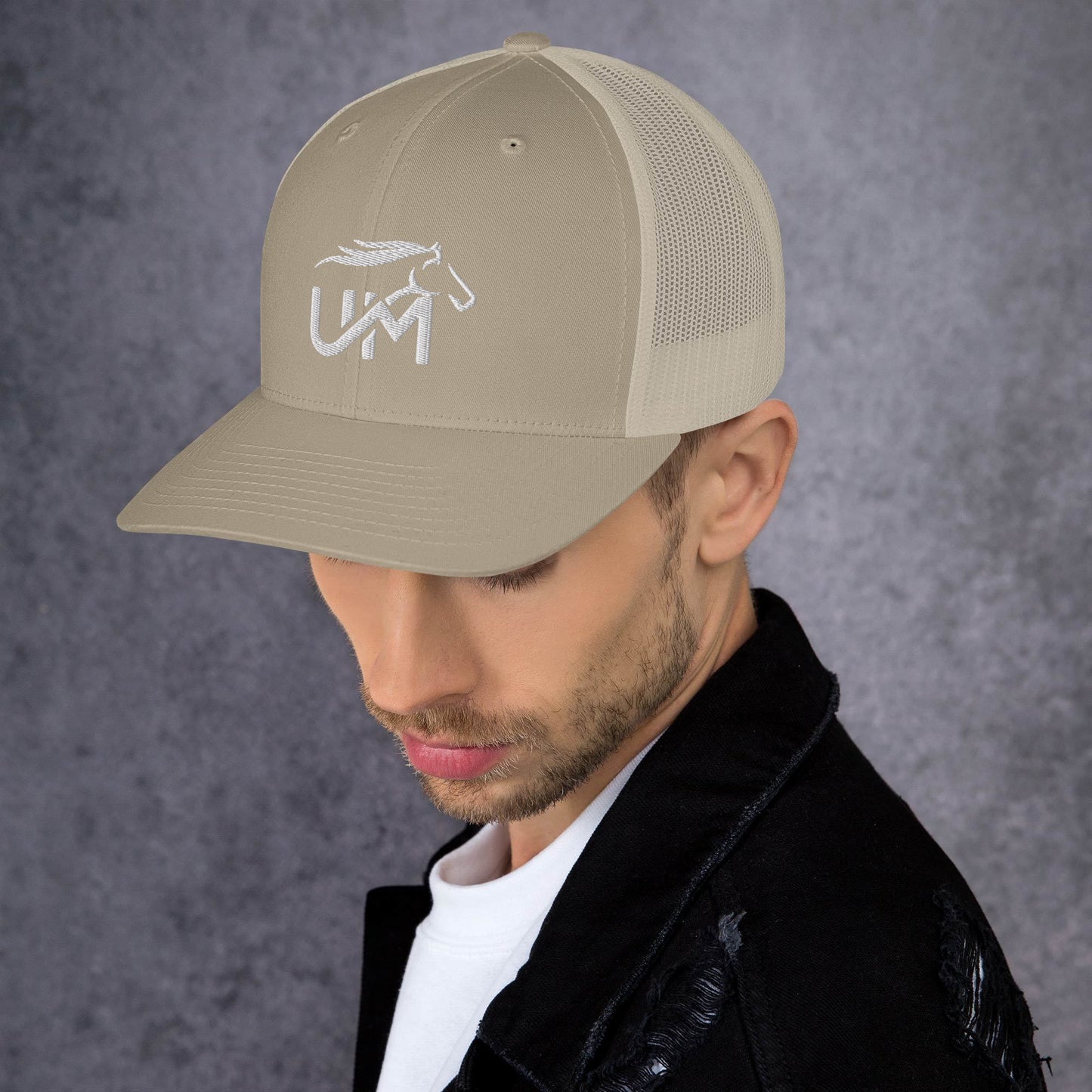 UM White Logo Trucker Cap