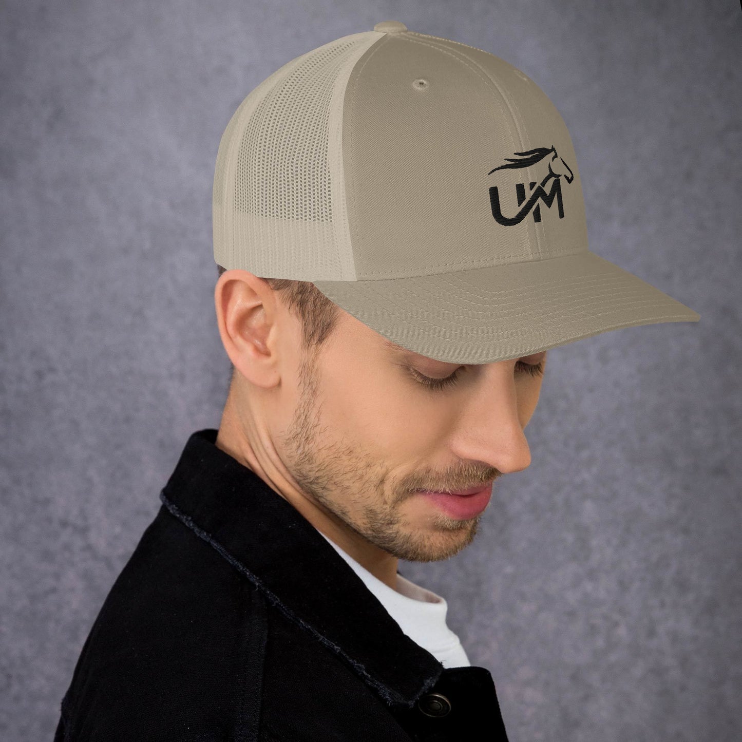 Black UM Logo Trucker Cap