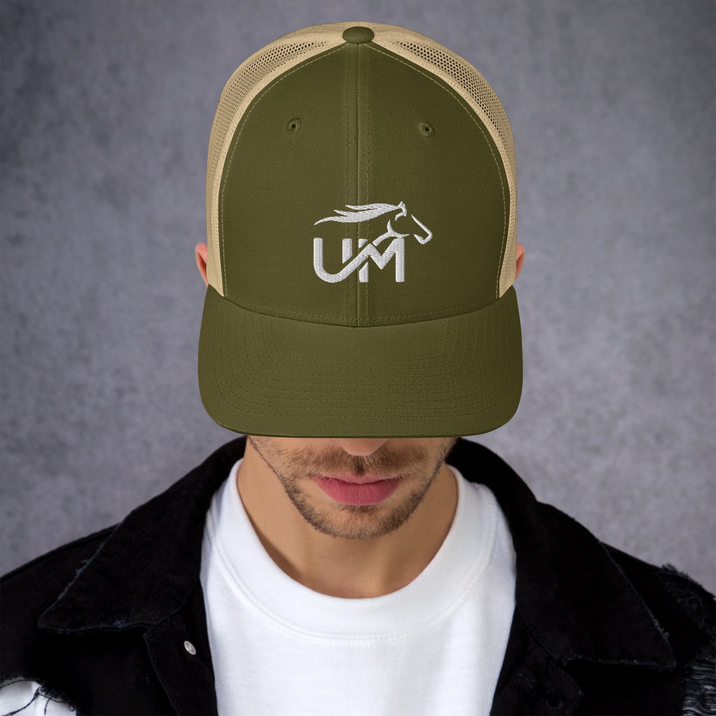 UM White Logo Trucker Cap