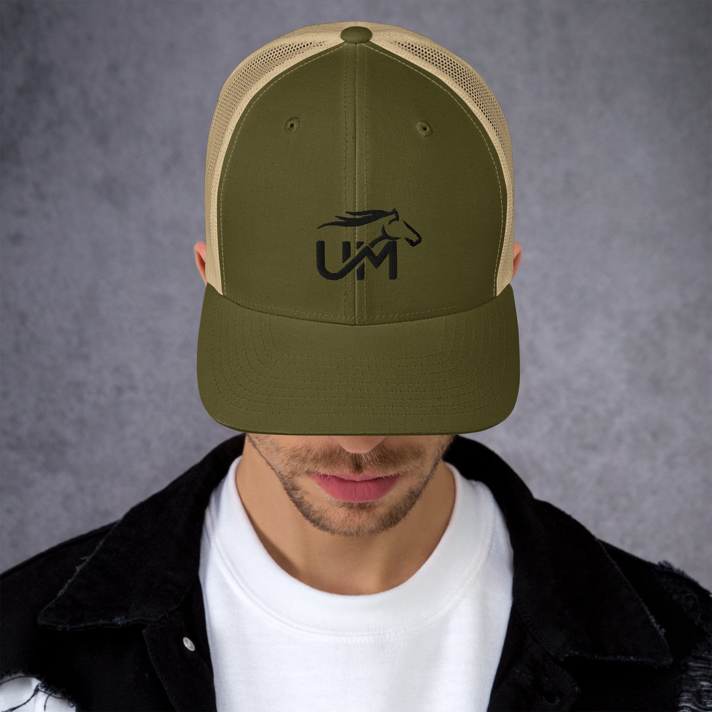 Black UM Logo Trucker Cap