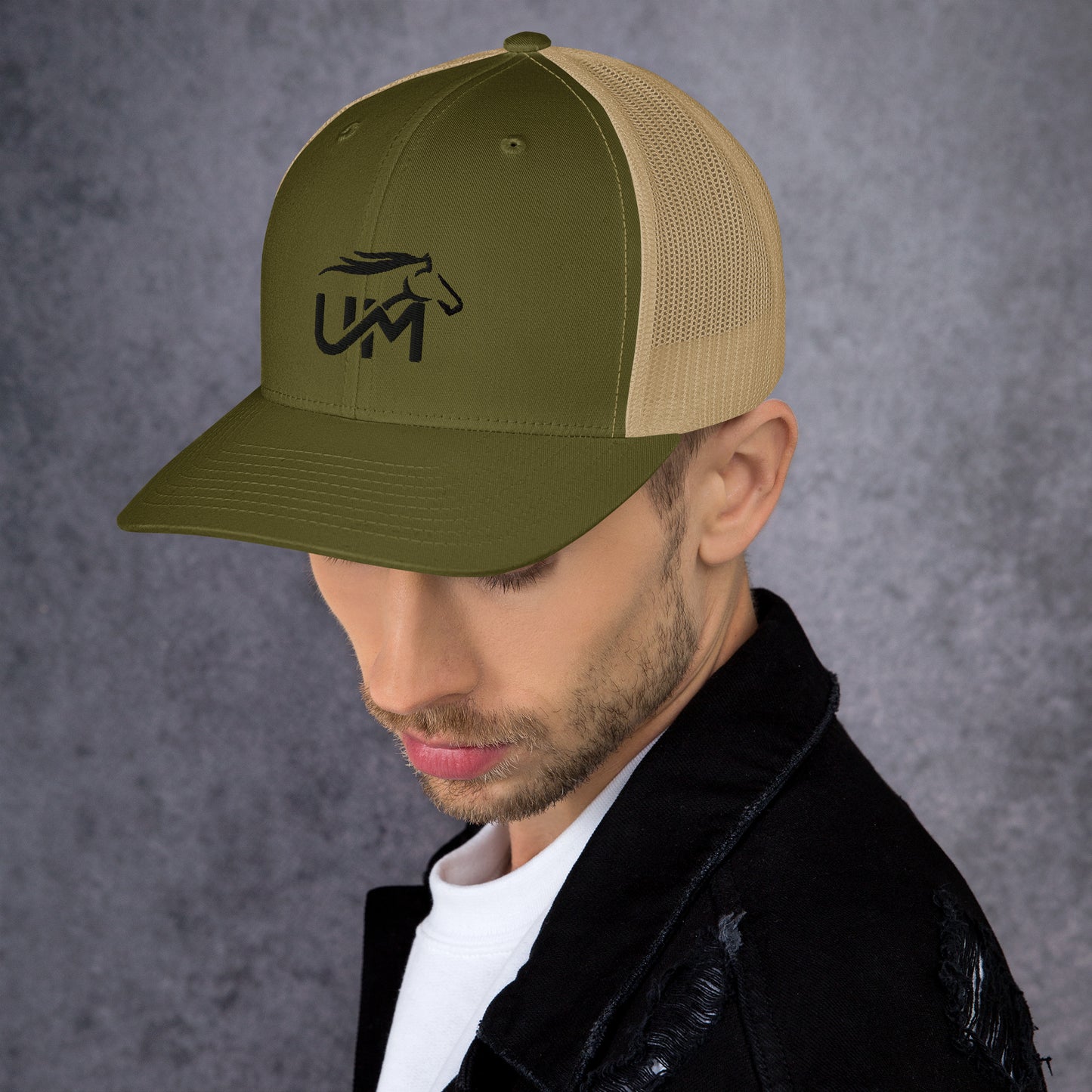 Black UM Logo Trucker Cap