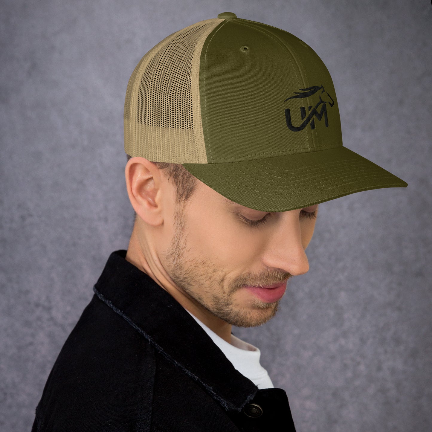 Black UM Logo Trucker Cap