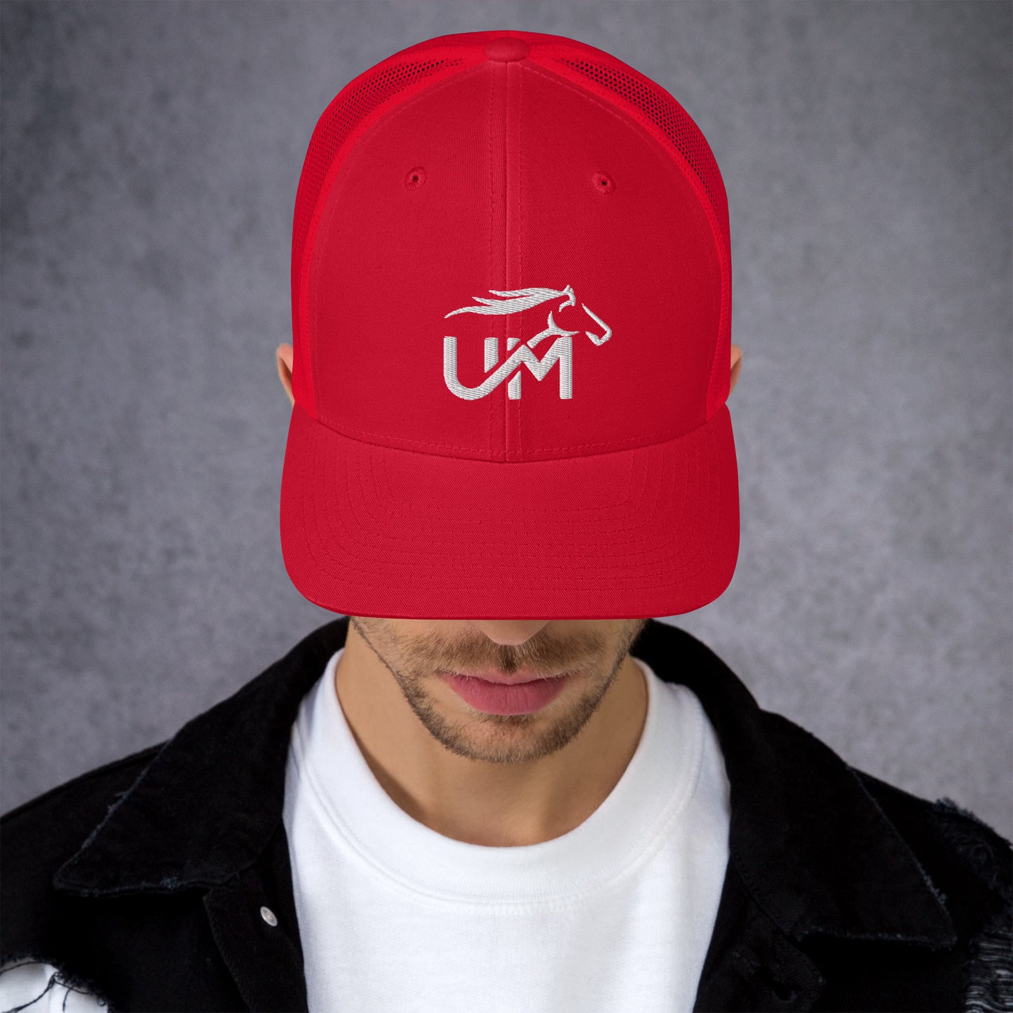 UM White Logo Trucker Cap