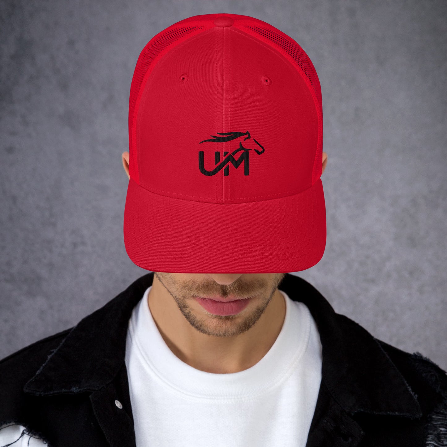 Black UM Logo Trucker Cap