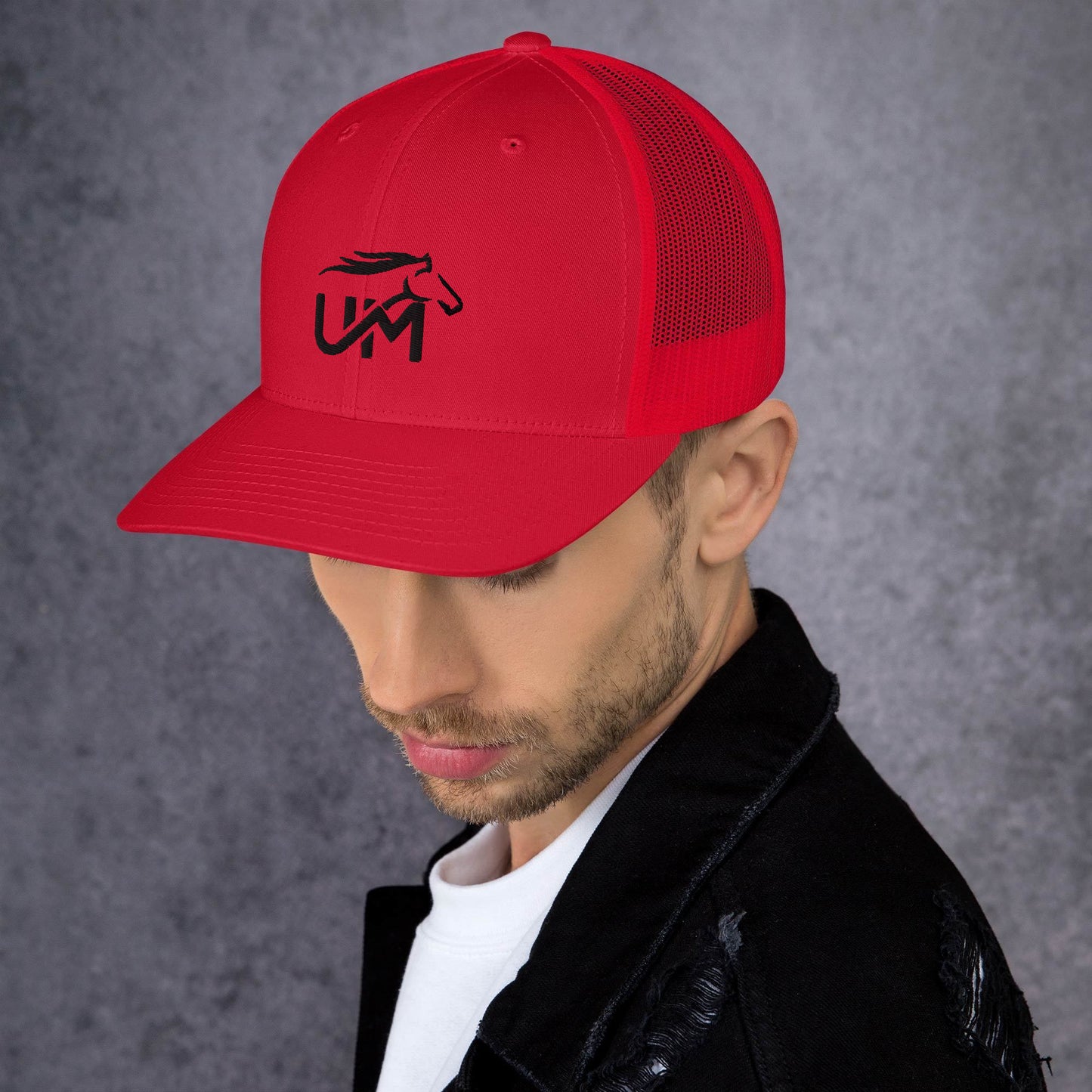 Black UM Logo Trucker Cap