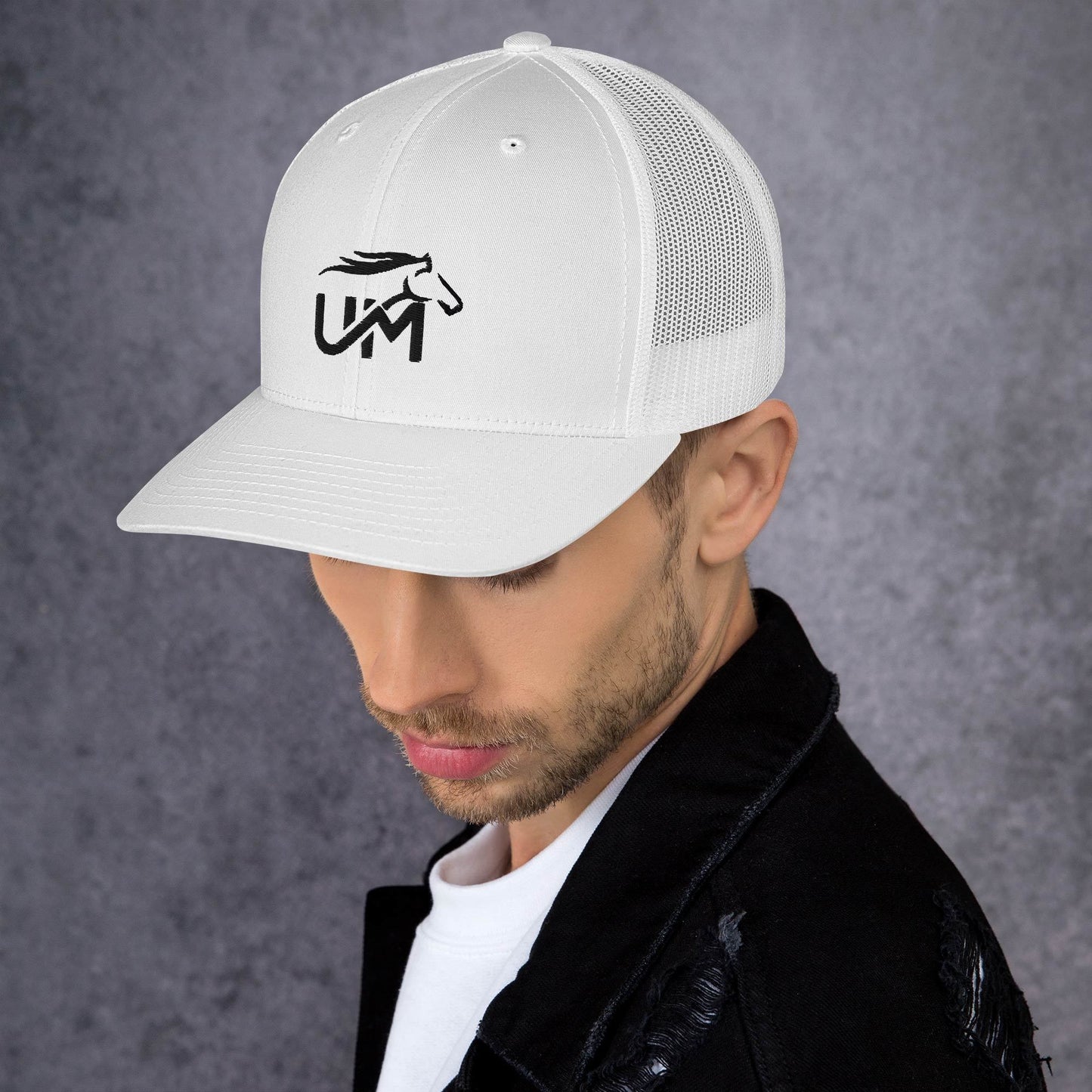 Black UM Logo Trucker Cap